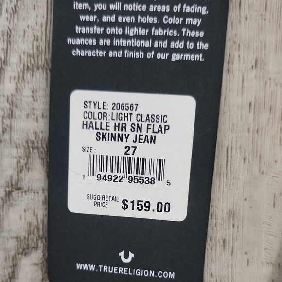 True Religion Blue Jeans with Purple Accents - Picture 5 of 11